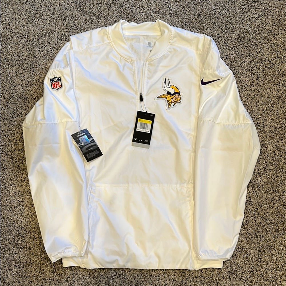 Nike White NFL Vikings Pullover Jacket